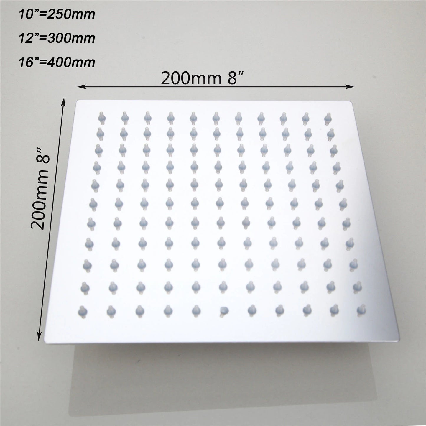 10 12 16 Inch LED Shower Head Square Romantic Bathroom Shower Head Temperature Control 3 Color Lights Ultrl Thin Shower head