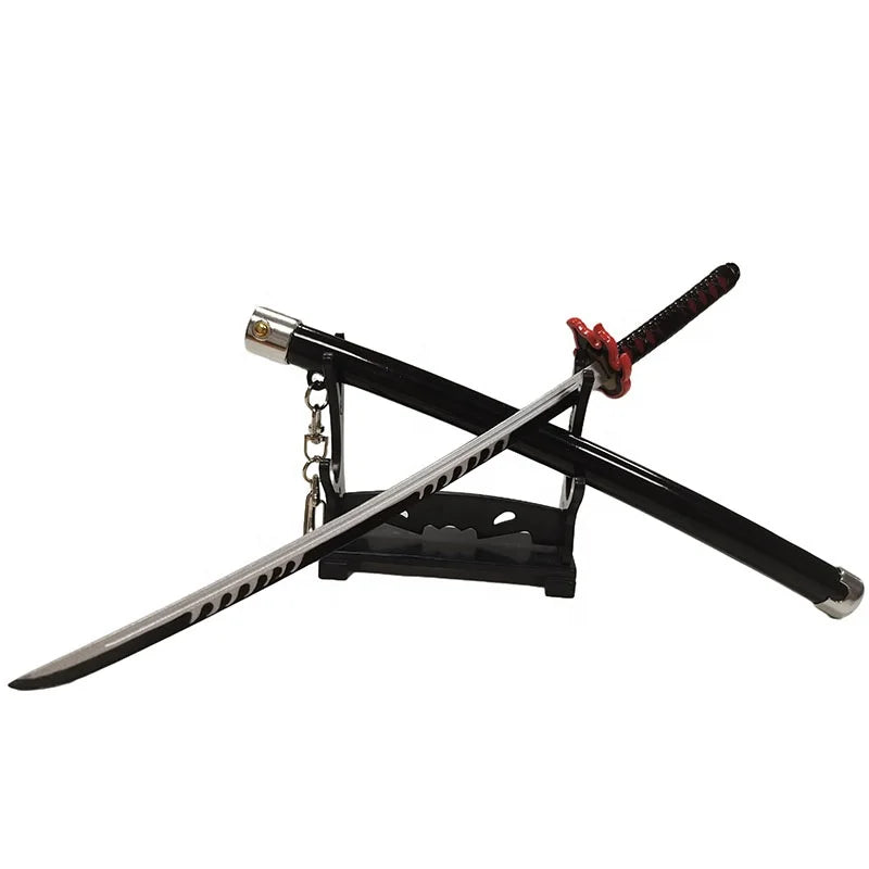Factory Custom Design Anime Demon Slayers Mini Katana Metal Alloy 22cm Sword Keychain for Cosplay or Gift