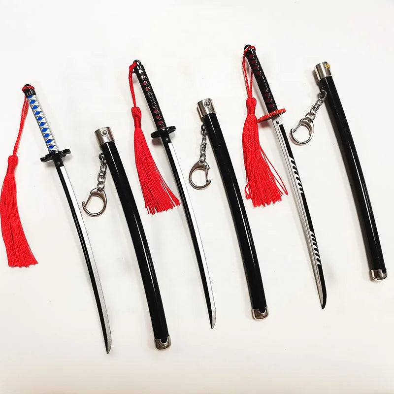 Factory Custom Design Anime Demon Slayers Mini Katana Metal Alloy 22cm Sword Keychain for Cosplay or Gift