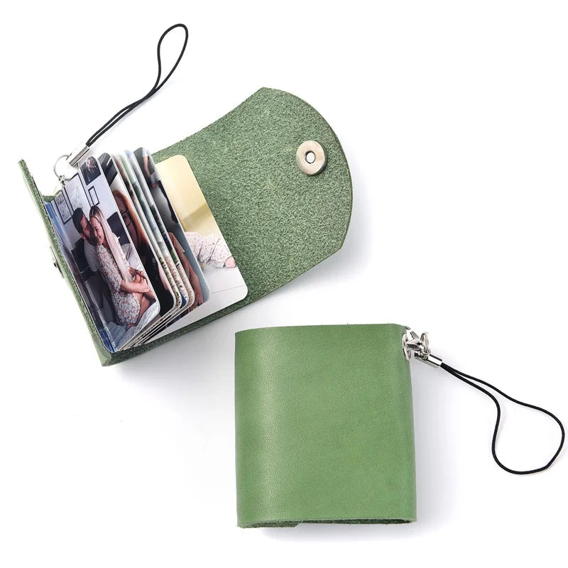 10-12PCS Personalized Custom Photos Album Keychain Customized Pictures Real Leather Mini Photo Album Keyring for Jewelry Gift