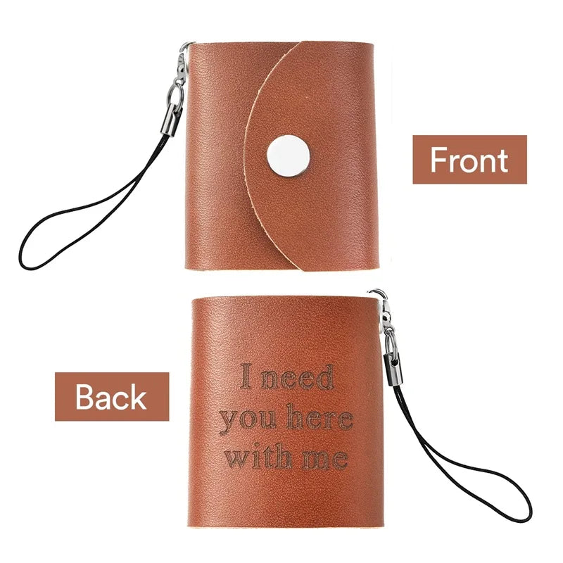 10-12PCS Personalized Custom Photos Album Keychain Customized Pictures Real Leather Mini Photo Album Keyring for Jewelry Gift