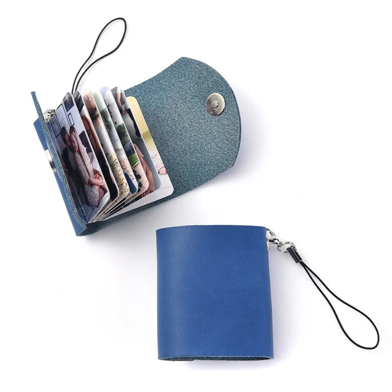 10-12PCS Personalized Custom Photos Album Keychain Customized Pictures Real Leather Mini Photo Album Keyring for Jewelry Gift