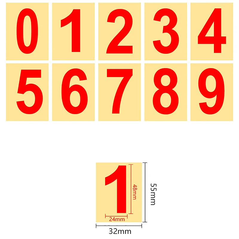 0-9 adesivi per etichette con numero riflettente della targa dell'auto adesivi con numeri invisibili impermeabili adesivo in vinile altamente riflettente