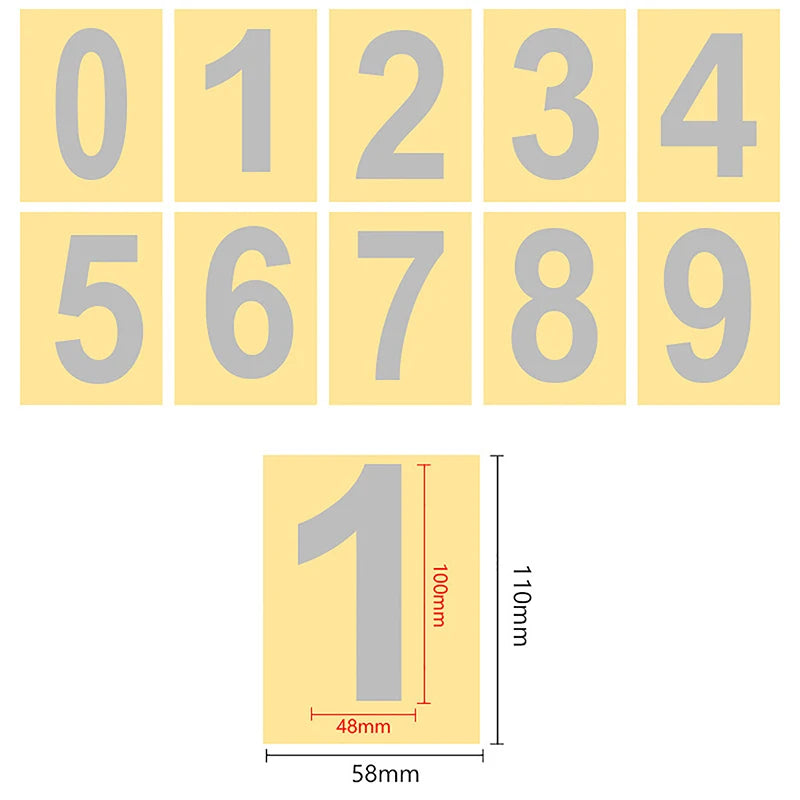 0-9 adesivi per etichette con numero riflettente della targa dell'auto adesivi con numeri invisibili impermeabili adesivo in vinile altamente riflettente