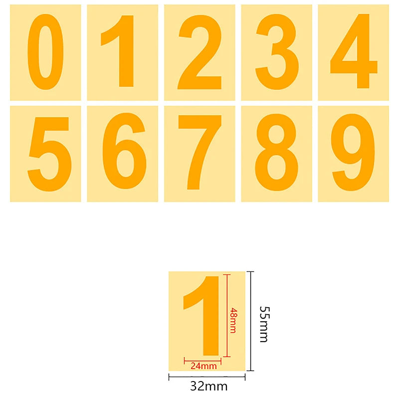 0-9 adesivi per etichette con numero riflettente della targa dell'auto adesivi con numeri invisibili impermeabili adesivo in vinile altamente riflettente