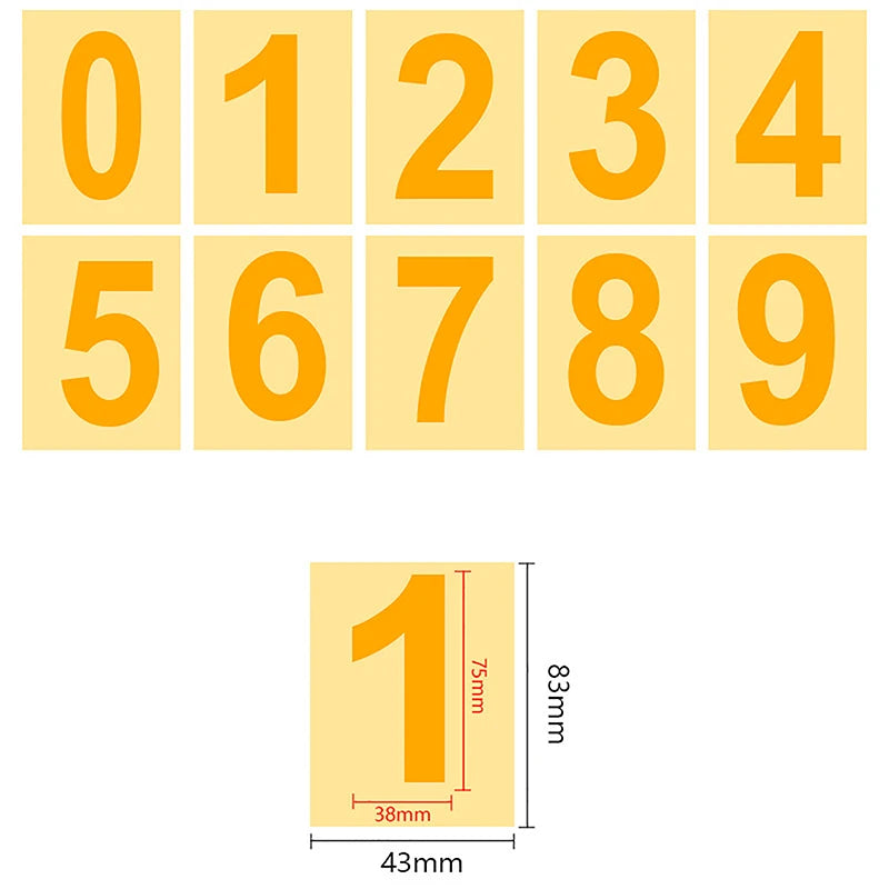 0-9 adesivi per etichette con numero riflettente della targa dell'auto adesivi con numeri invisibili impermeabili adesivo in vinile altamente riflettente