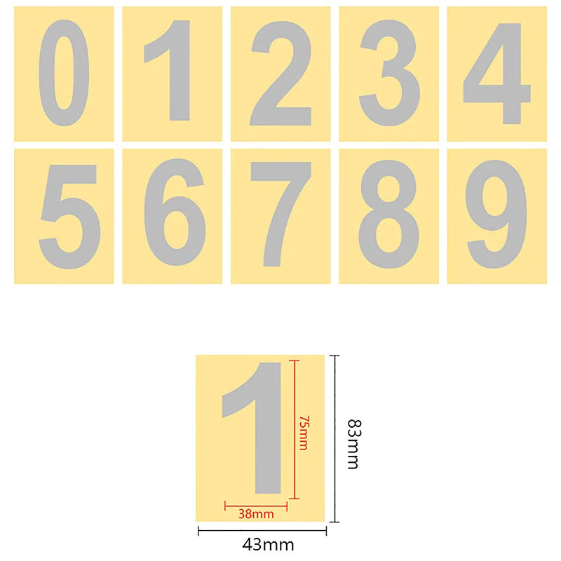 0-9 adesivi per etichette con numero riflettente della targa dell'auto adesivi con numeri invisibili impermeabili adesivo in vinile altamente riflettente