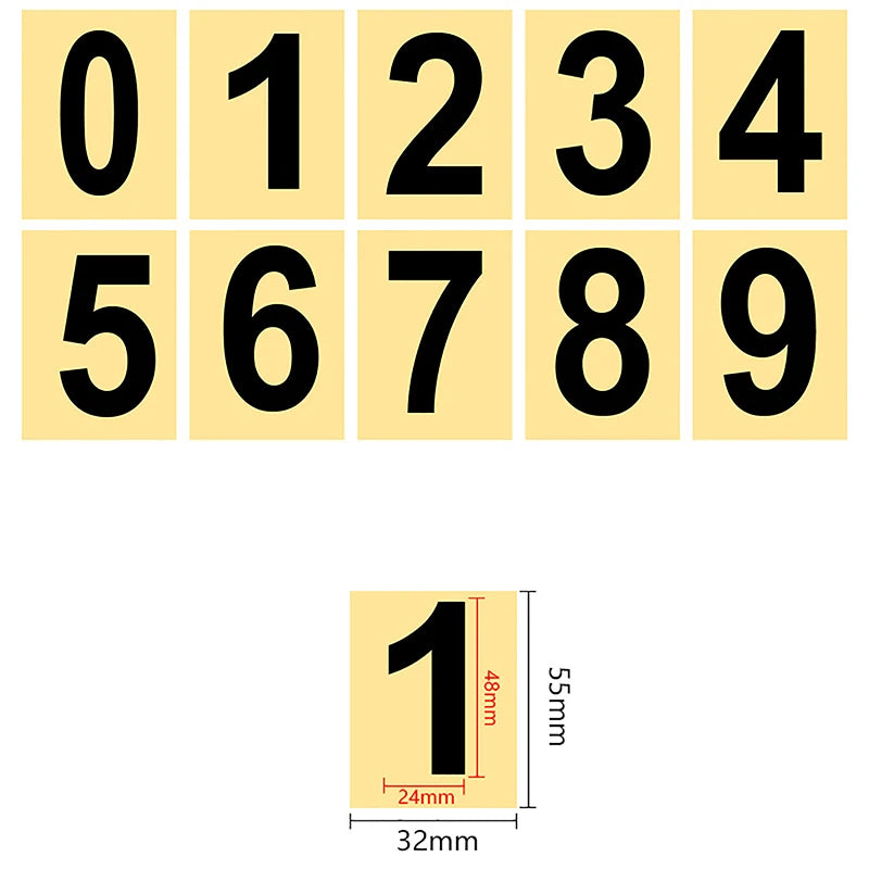 0-9 adesivi per etichette con numero riflettente della targa dell'auto adesivi con numeri invisibili impermeabili adesivo in vinile altamente riflettente