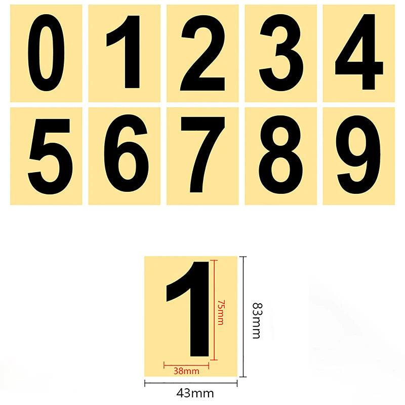 0-9 adesivi per etichette con numero riflettente della targa dell'auto adesivi con numeri invisibili impermeabili adesivo in vinile altamente riflettente