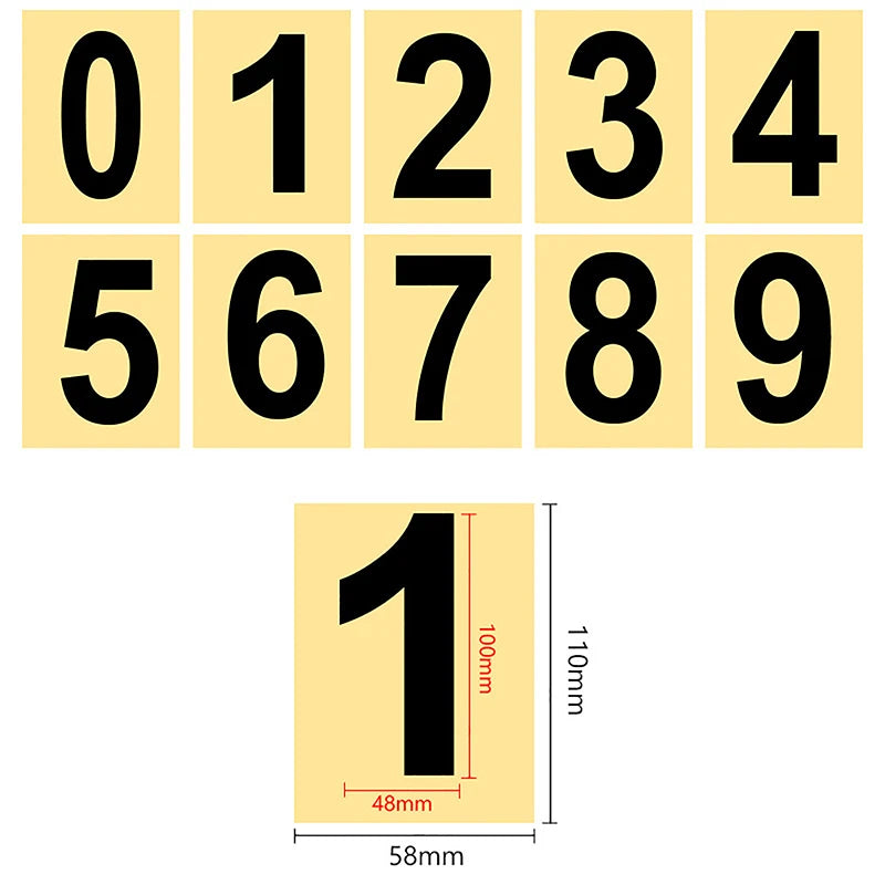 0-9 adesivi per etichette con numero riflettente della targa dell'auto adesivi con numeri invisibili impermeabili adesivo in vinile altamente riflettente