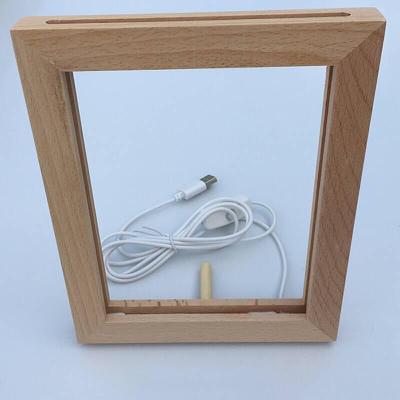 Wooden Luminous Photo Frame Led Night Light 275g