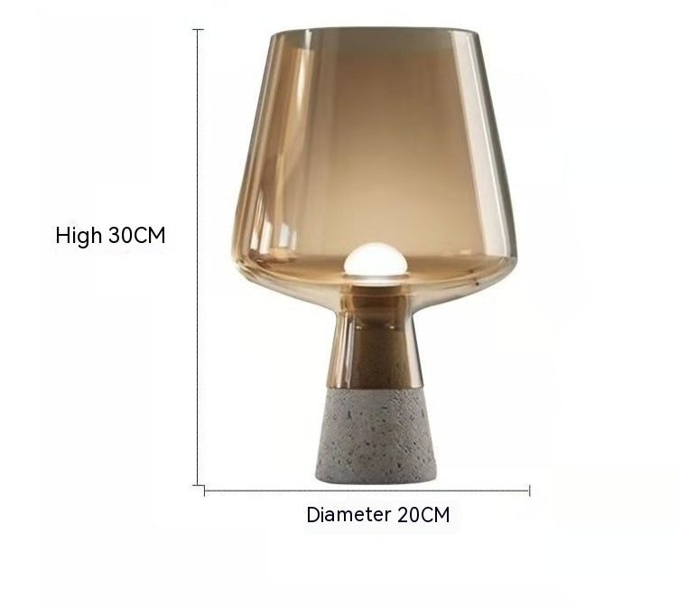 weight 2250-3150g Nordic Post-modern Minimalist Bedroom Bedside Cement Special Creative Glass Table Lamp