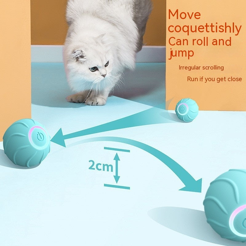 Smart Cat Toys Rolling Ball Pet Cat Owner Interactive Pets Toys Automatic Bouncing Ball USB Self Hi Teasing Kittens Jumping Ball 60g