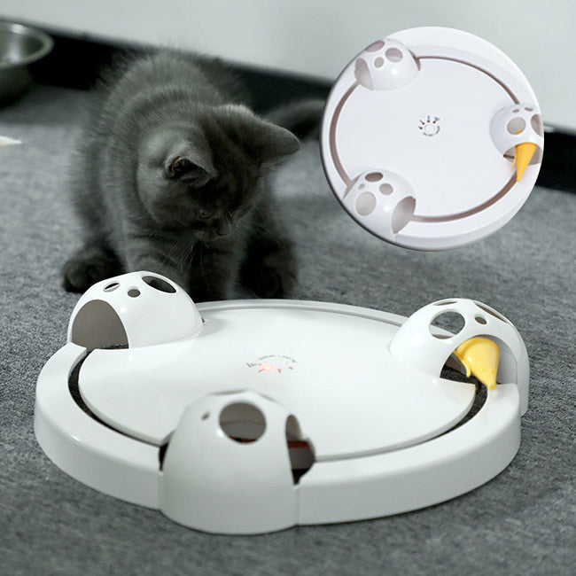 Electric Cat Toy  Wheel Crazy White Cat Catching Mouse Automatic Turntable Cats Toys  620g