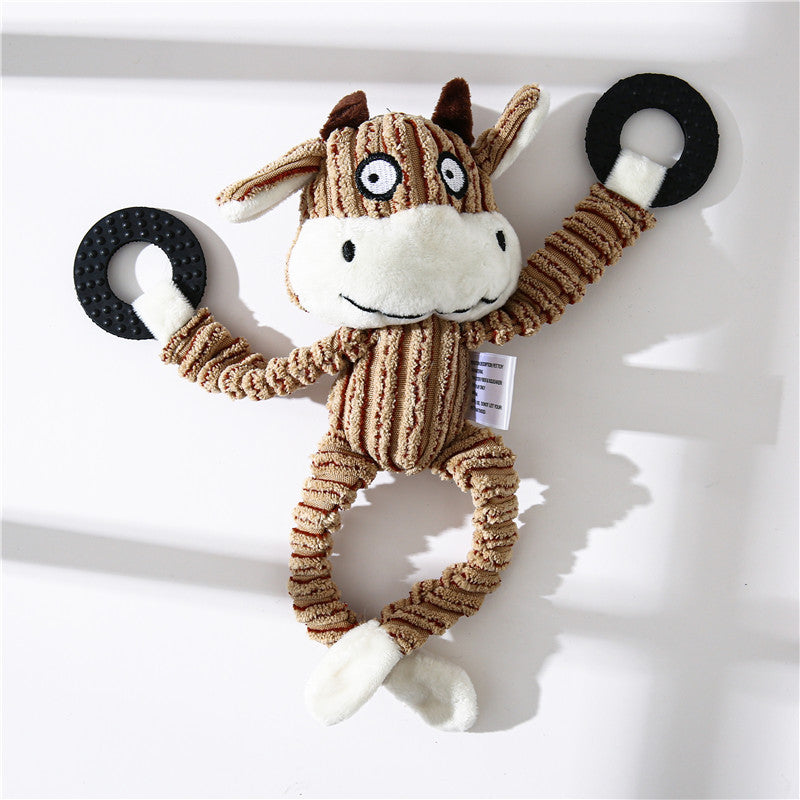 weight 120-360g Pet Toy Donkey Shape Corduroy Chew Toy For Dogs Puppy Squeaker Squeaky Plush Bone Molar Dog Toy Pet Training Dog