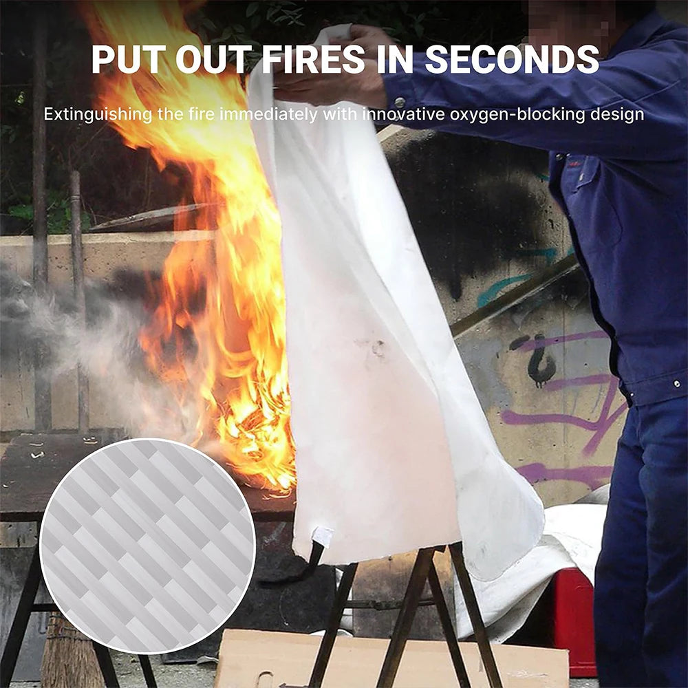 1/1.2/1.5/2M Fire Blanket Fighting Fire Extinguishers Tent Boat Emergency Blanket Survival Fiberglass Fire Shelter Safety Cover