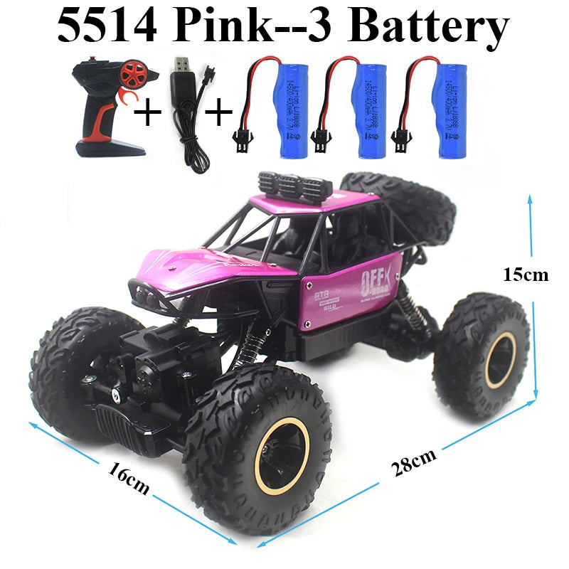 1:18 Alloy Rock Crawler 4WD Off-Road RC Car 2.4G 4x4 Drive Climbing Remote Control Car Toys for Children Boys Gifts 5514