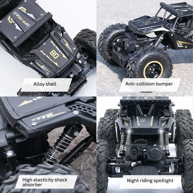 1:18 Alloy Rock Crawler 4WD Off-Road RC Car 2.4G 4x4 Drive Climbing Remote Control Car Toys for Children Boys Gifts 5514