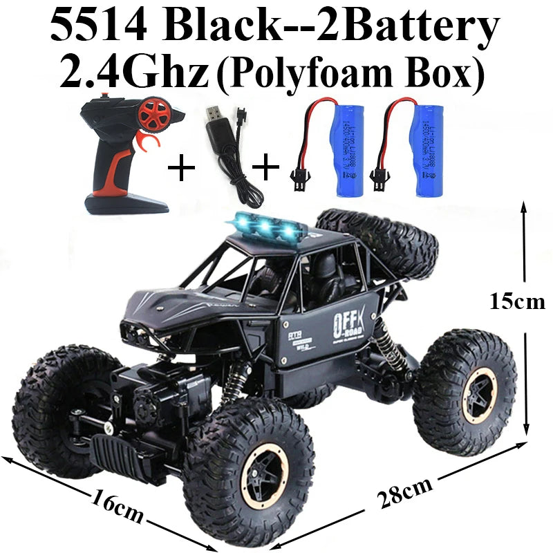 1:18 Alloy Rock Crawler 4WD Off-Road RC Car 2.4G 4x4 Drive Climbing Remote Control Car Toys for Children Boys Gifts 5514