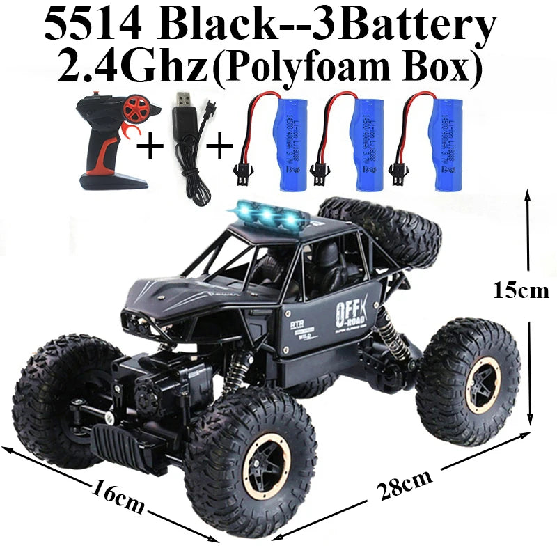 1:18 Alloy Rock Crawler 4WD Off-Road RC Car 2.4G 4x4 Drive Climbing Remote Control Car Toys for Children Boys Gifts 5514