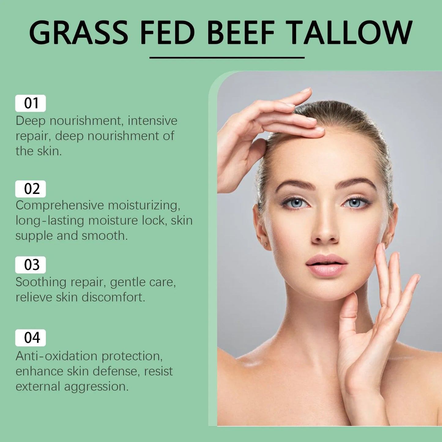 1/2/5pcs Tallow Face Moisturizer Beef Tallow For Skin Unscented Organic Beef Tallow Grass Fed Finished Whipped Face Cream