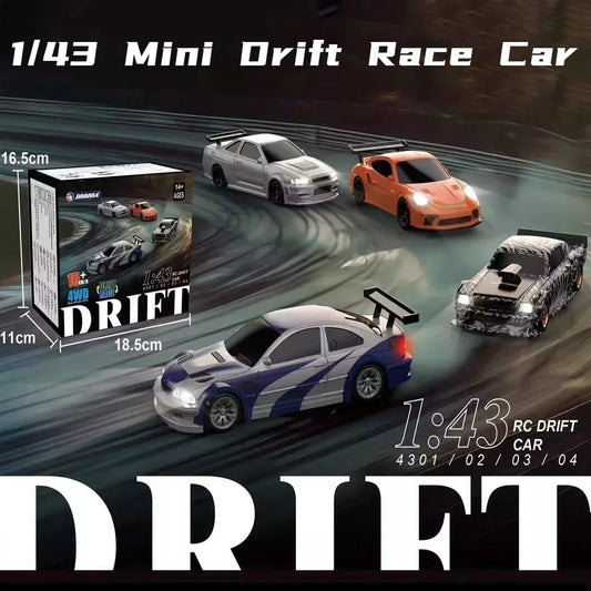 1/43 Mini Drift Race RC Auto a quattro ruote motrici RTR 4WD Radio 2.4G Racing Drifting Ad Alta Velocità Modello di Controllo Remoto Giocattolo Ragazzi Regalo