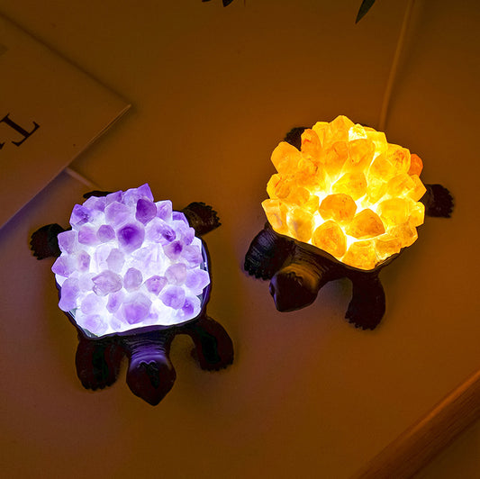 Natural Crystal Turtle Small Night Lamp Creative USB Ambience Light  360g