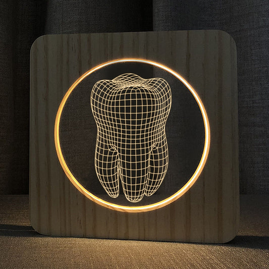 Price 9.04 usd weight 600g Tooth Shape Wood Acrylic Lamp