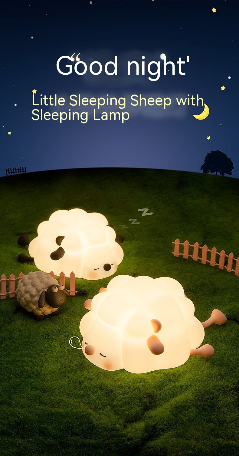 Sheep Silicone Pat Little Night Light Lovely Bedroom Lamp Home Decor 226g