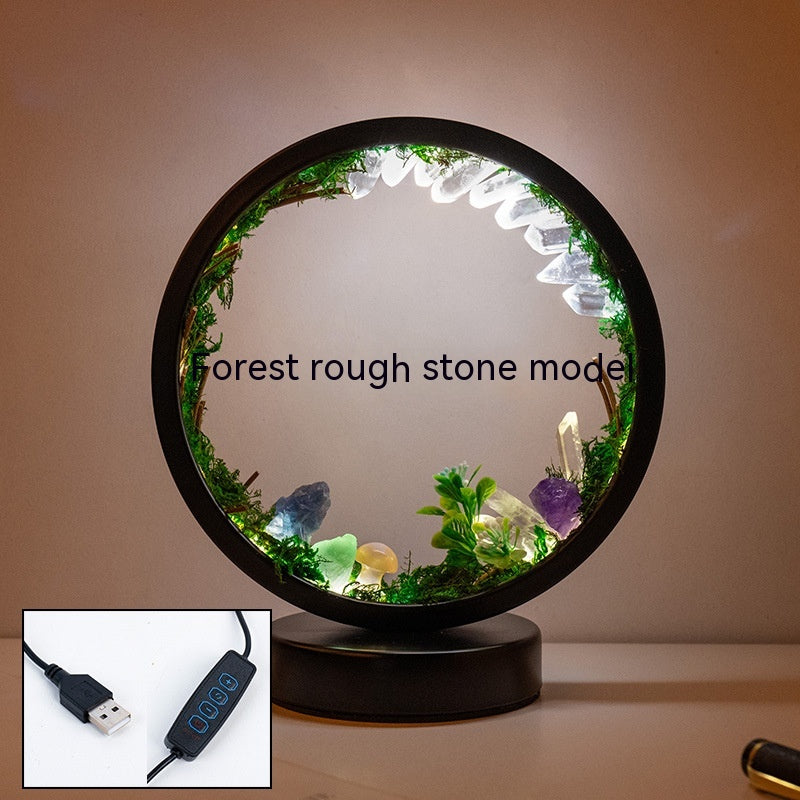 Natural Crystal Stone Forest Ecological Atmosphere Round Night Light  600g