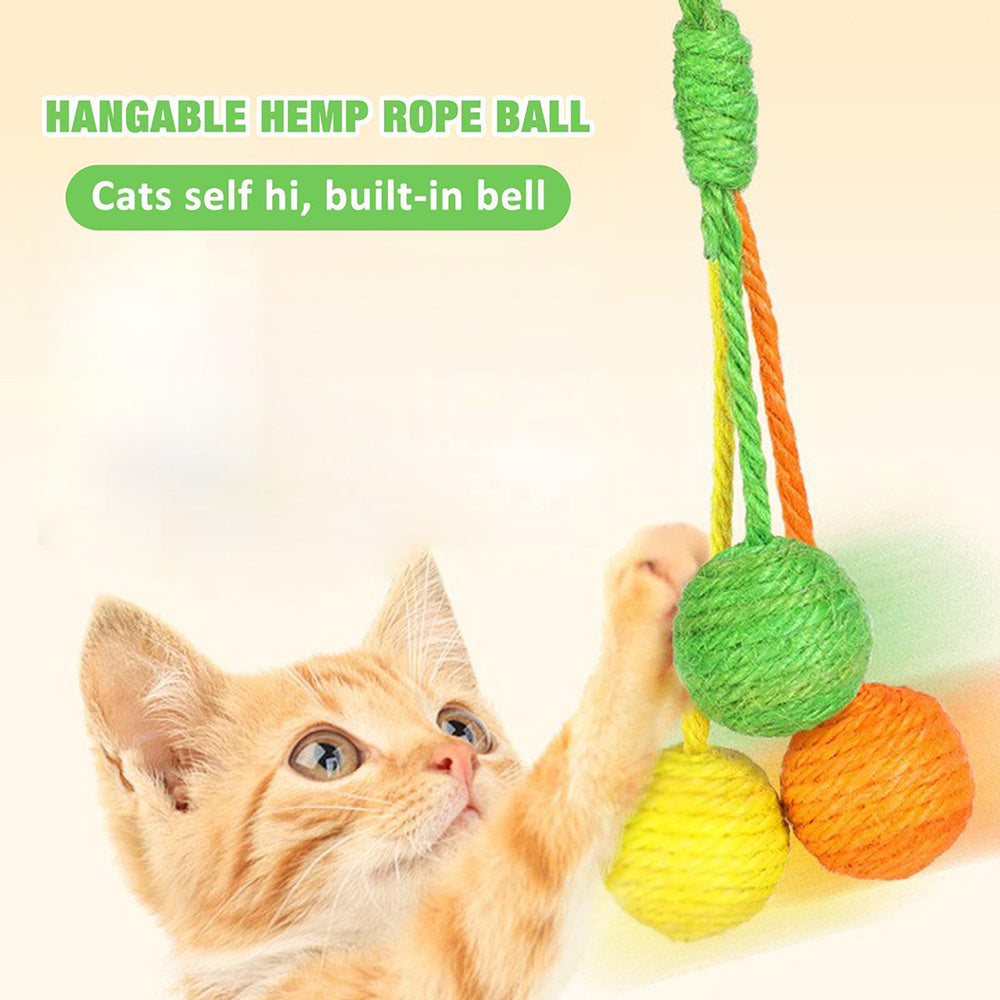 weight  50g  Cat Scratcher Ball, Chewable Scratcher For Kittens Chewable Interactive Cat Sisal Rope Ball Toy Cat Ball, Rolling Ball Scratch Cat Toy For Indoor Kittens Puppy Cat Pet