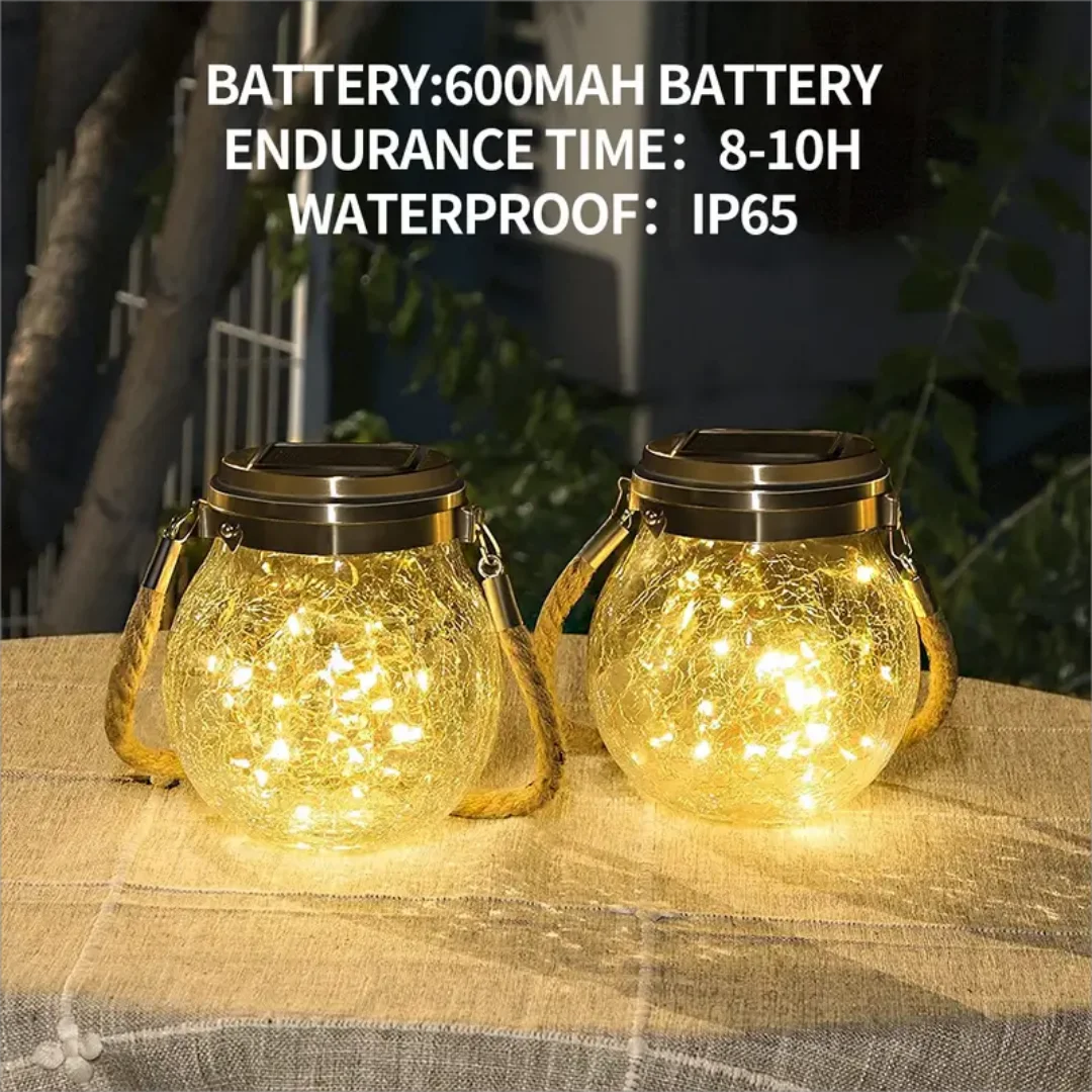 1Pc Outdoor Zonne-Gebarsten Glas Wens Licht Landschap Tuin Gebarsten Licht Waterdicht Nachtlicht Villa Sfeer Verlichting