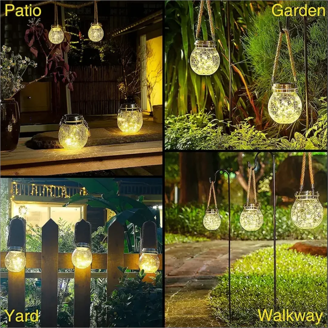 1Pc Outdoor Zonne-Gebarsten Glas Wens Licht Landschap Tuin Gebarsten Licht Waterdicht Nachtlicht Villa Sfeer Verlichting