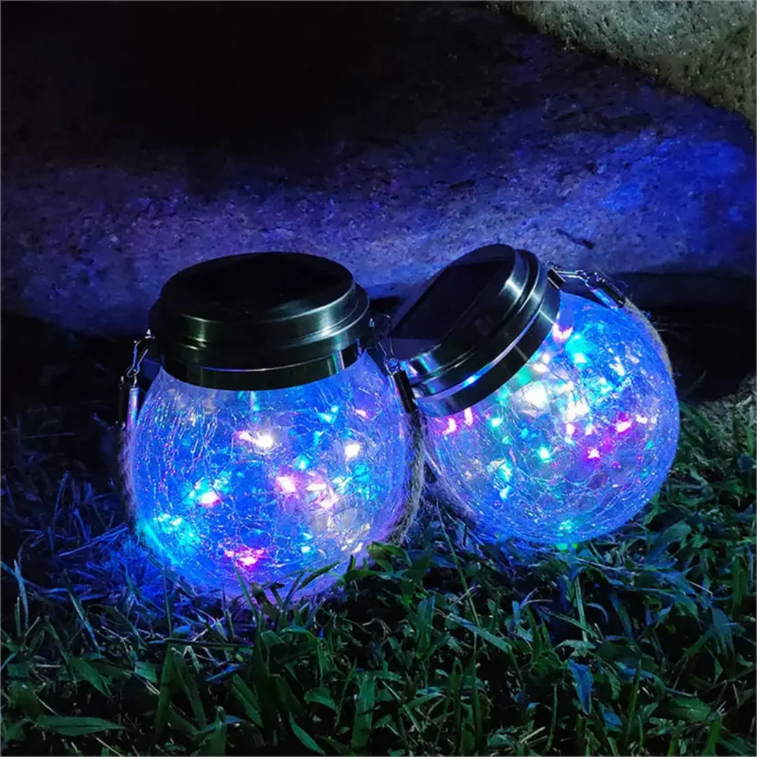 1Pc Outdoor Zonne-Gebarsten Glas Wens Licht Landschap Tuin Gebarsten Licht Waterdicht Nachtlicht Villa Sfeer Verlichting