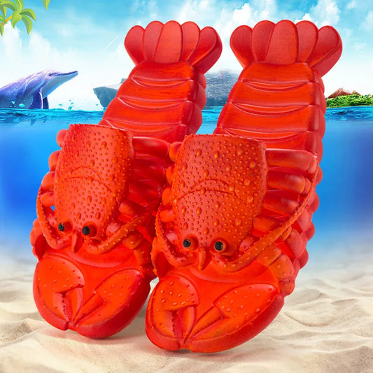 2022 New Summer Lobster Slippers Women Funny Animal Flip Flops Cute Beach Casual Shoes Unisex Big Size Soft Beach Slippers