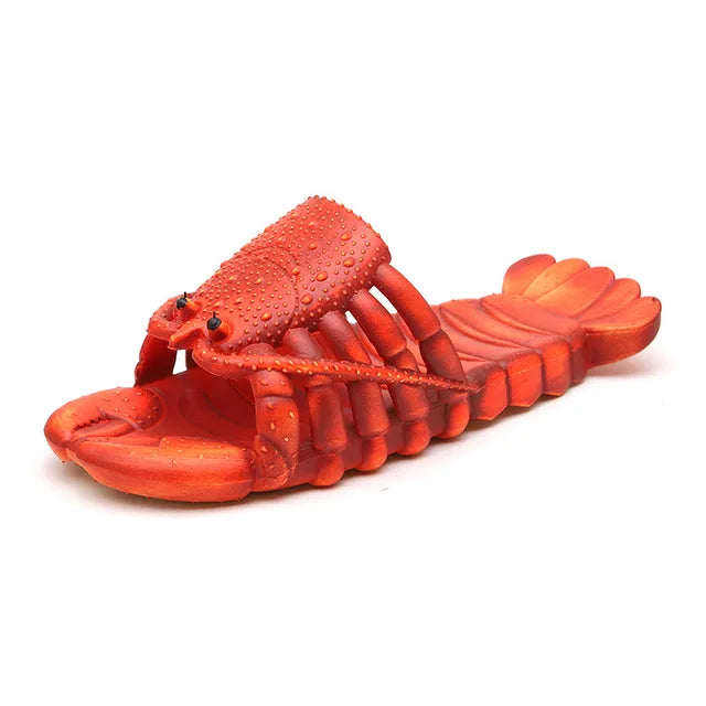 2022 New Summer Lobster Slippers Women Funny Animal Flip Flops Cute Beach Casual Shoes Unisex Big Size Soft Beach Slippers