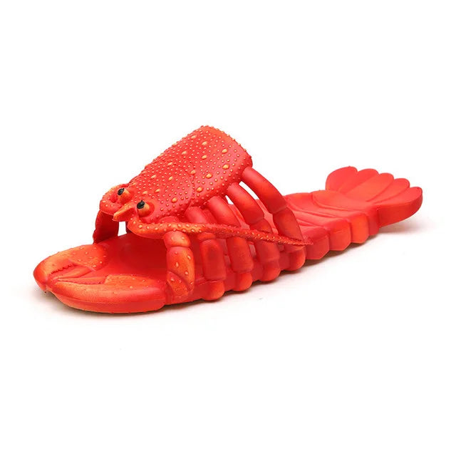 2022 New Summer Lobster Slippers Women Funny Animal Flip Flops Cute Beach Casual Shoes Unisex Big Size Soft Beach Slippers