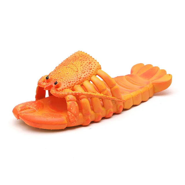 2022 New Summer Lobster Slippers Women Funny Animal Flip Flops Cute Beach Casual Shoes Unisex Big Size Soft Beach Slippers