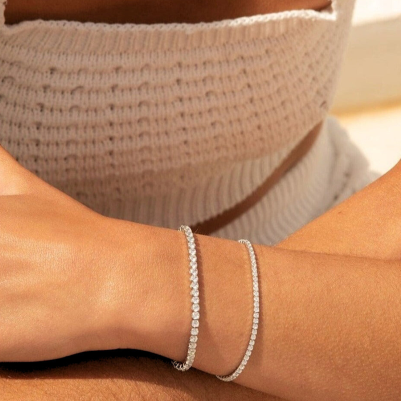 WOMEN'S MICRO TENNIS BRACELET [WHITE GOLD] 3MM