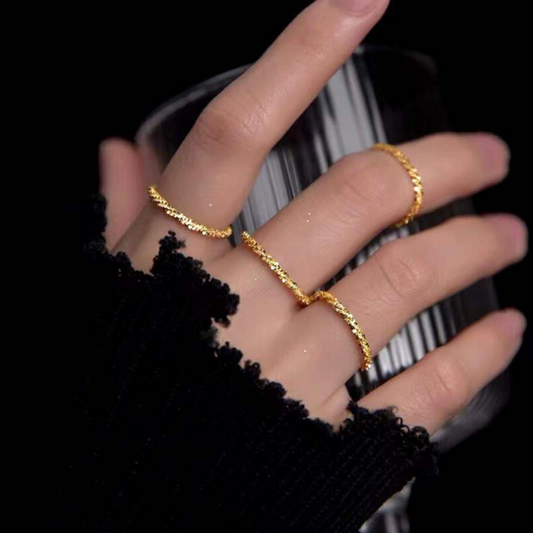 WOMENS POPCORN RING [GOLD]