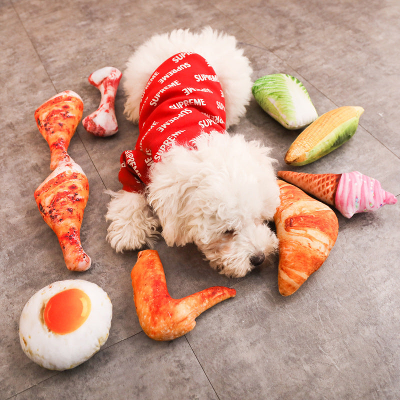 weight 62-120g Anti Bite Dog Toys Creative Simulation Vegetable Drumstick Toy Puppy Pet Play Chew Toys Squeaky Toys For Dogs Cats Pets Supplies