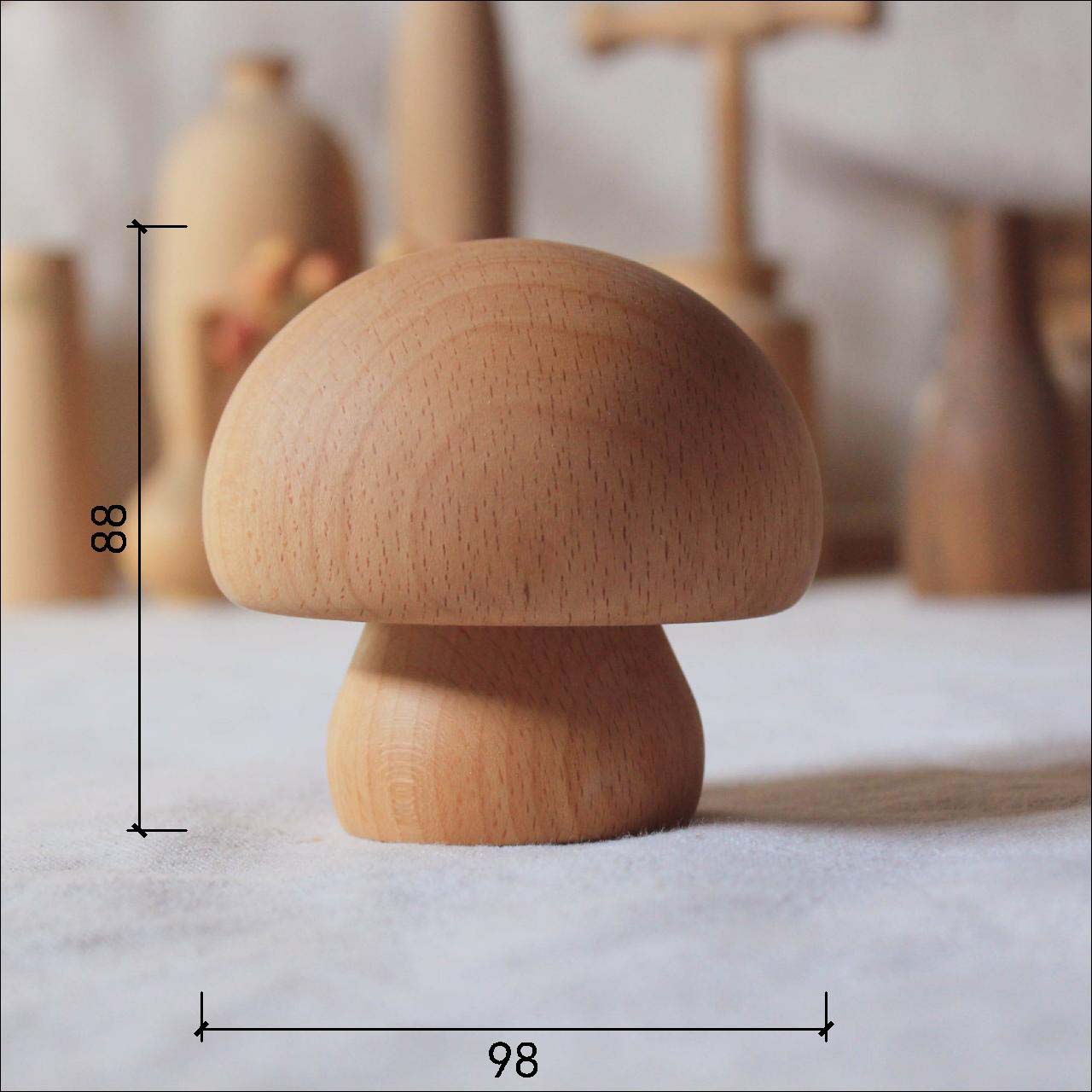 Solid Wood Mushroom Shape Rechargeable Night Light  470g