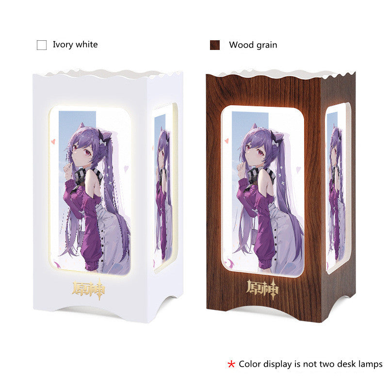 Two-dimensional Polymer Wood-plastic Board Night Light Birthday Gift 450g