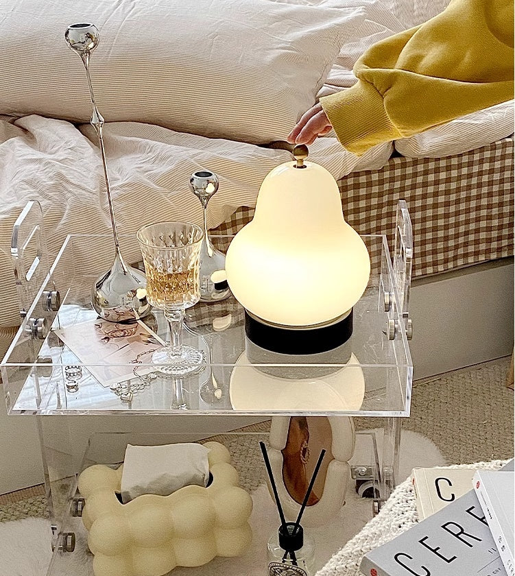 weight 2050g Pear Table Lamp Charging Touch Portable Glass Lamp