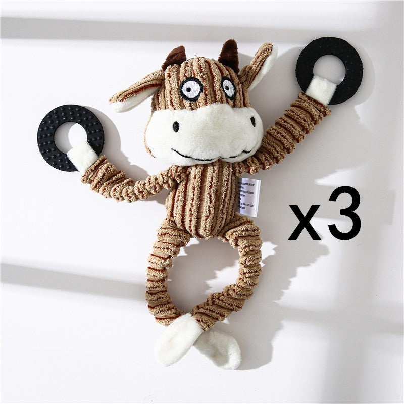 weight 120-360g Pet Toy Donkey Shape Corduroy Chew Toy For Dogs Puppy Squeaker Squeaky Plush Bone Molar Dog Toy Pet Training Dog