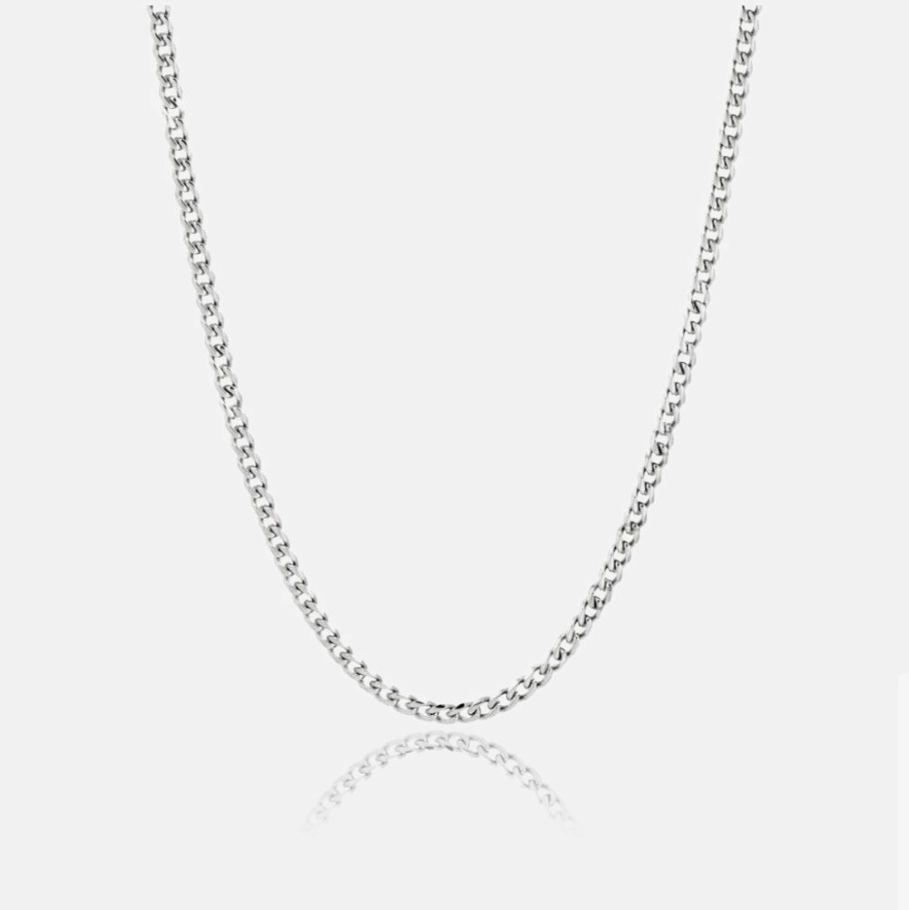 MICRO CUBAN CHAIN [WHITE GOLD] 3MM