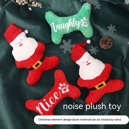 weight 50-70g Christmas Dog Plush Sounding Puppy Toy Santa Claus Decorations