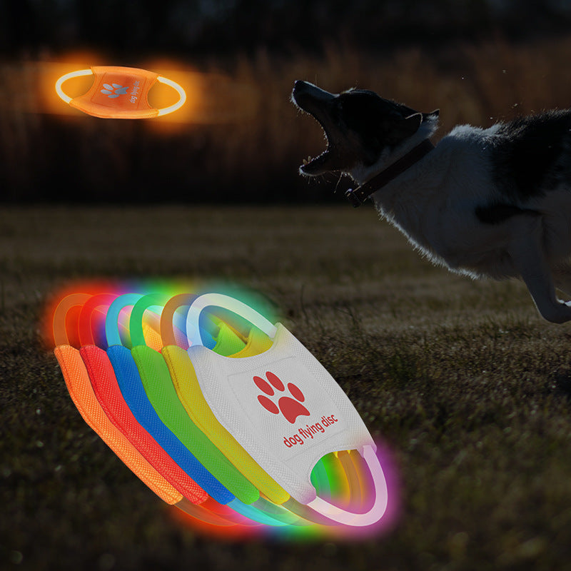 weight 66g Dog Flying Discs Light Glowing LED LuminousTrainning Interactive Toys Game Flying Discs Dog Toy Pet Dog Accessories Pet Products