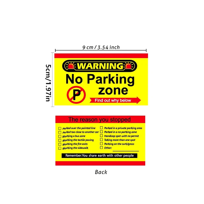 50Pcs Bad Parking Cards You Parked Like An Idiot Funny Cardboard Parking Violation Cards With Multi Violation Reasons