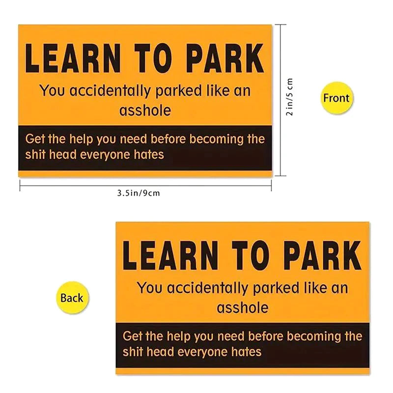 50Pcs Bad Parking Cards You Parked Like An Idiot Funny Cardboard Parking Violation Cards With Multi Violation Reasons